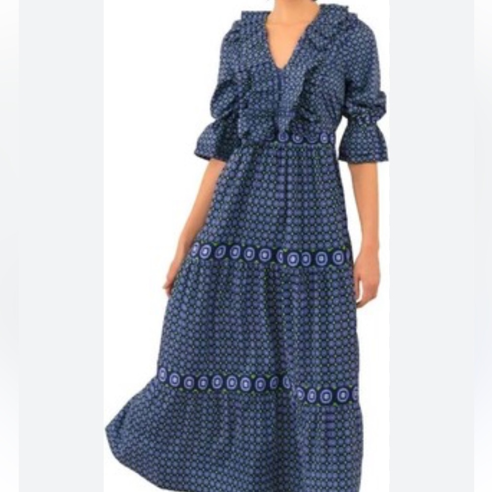 Gretchen Scott Designs Blue and Black Maxi Dress